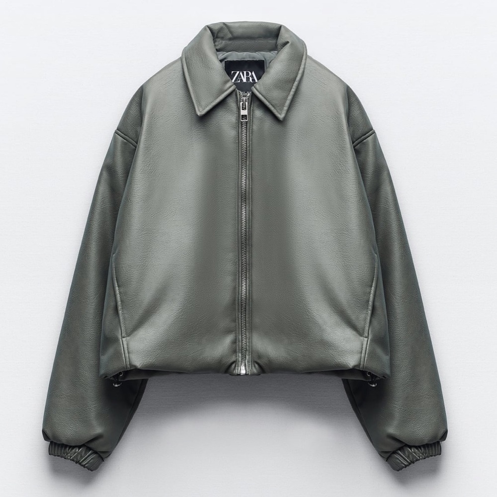 Zara faux leather bomber